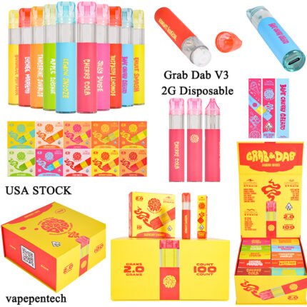Grab and Dab V3 2G Disposable 1ML Empty Vapes 10 Flavors Wholesale USA/UK/EU